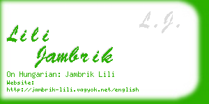 lili jambrik business card